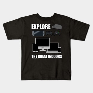 Explore The Great Indoors Gamer Novelty Gift Kids T-Shirt